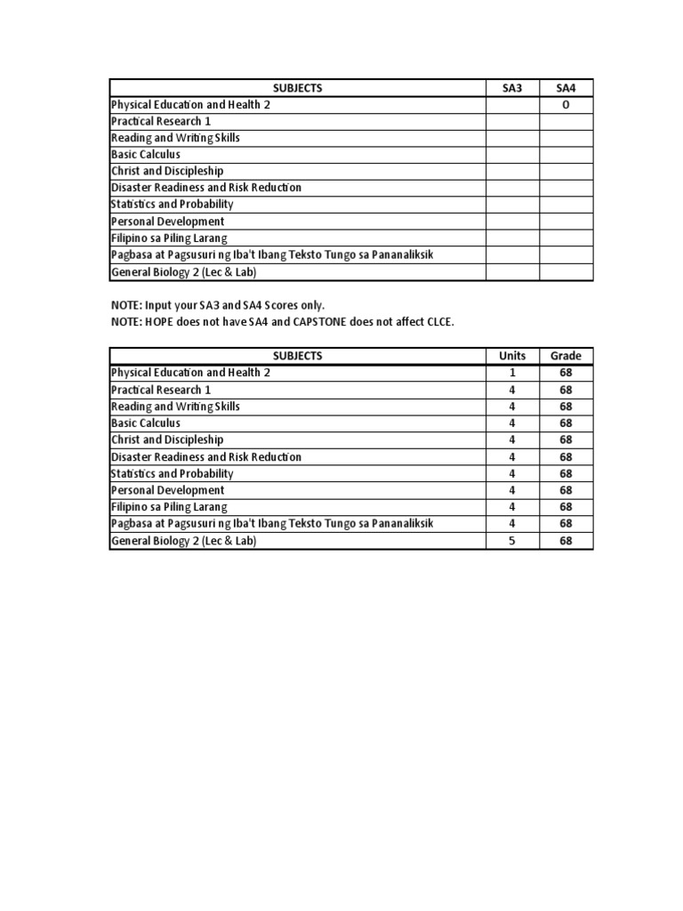 2nd Semester Grade Computation Template 1 | PDF