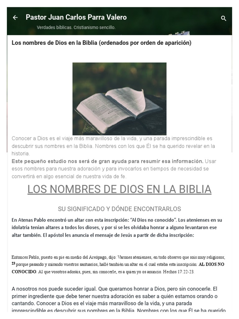 Nombres de Dios en la Biblia y su Significado | PDF | Tetragrammaton ...