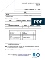 Inscripción Escuelas de Formación