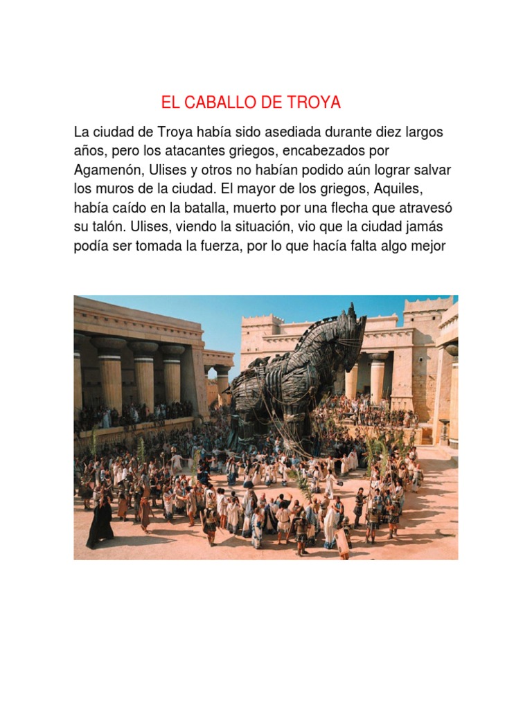 Historia y manipulación del Caballo de Troya PDF Troya Odiseo