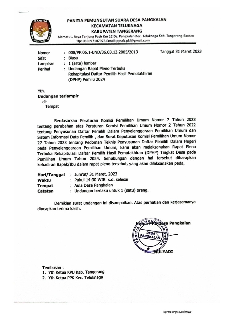 Undangan Rapat Pleno Terbuka | PDF
