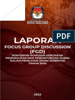 Laporan Pelaksanaan Kegiatan Focus Group Discussion Kpu Kota Malang