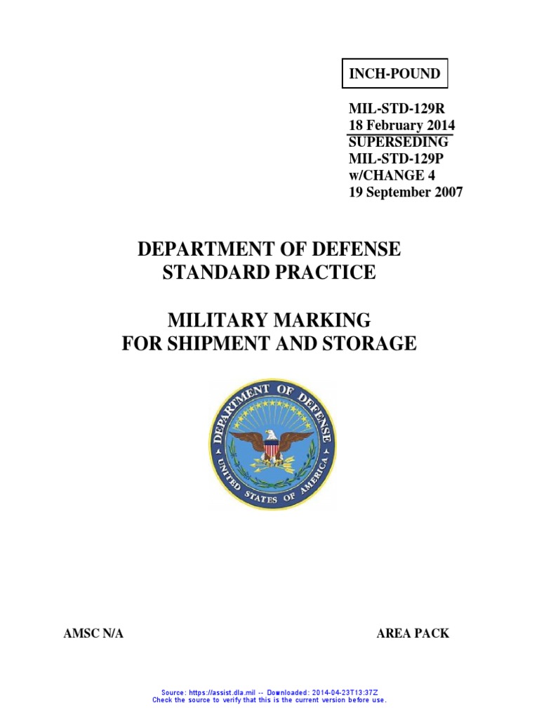 LM Milstd129r 151007 | PDF | Packaging And Labeling | Dangerous Goods