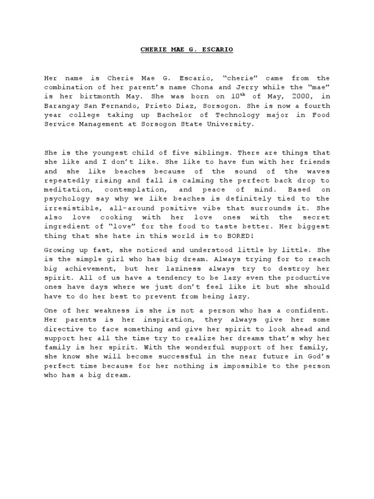 Autobiography, Escario PDF