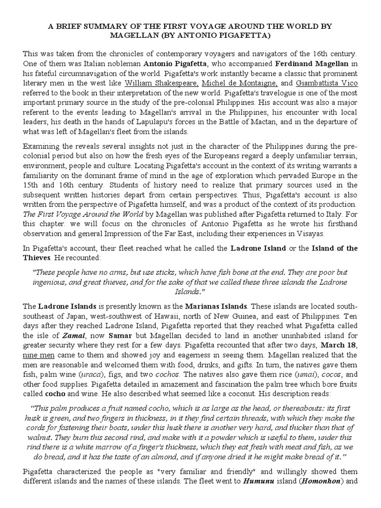 First Voyage Of Magellan Summary