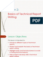 Lesson 2 - Basics of Technical Report Writing