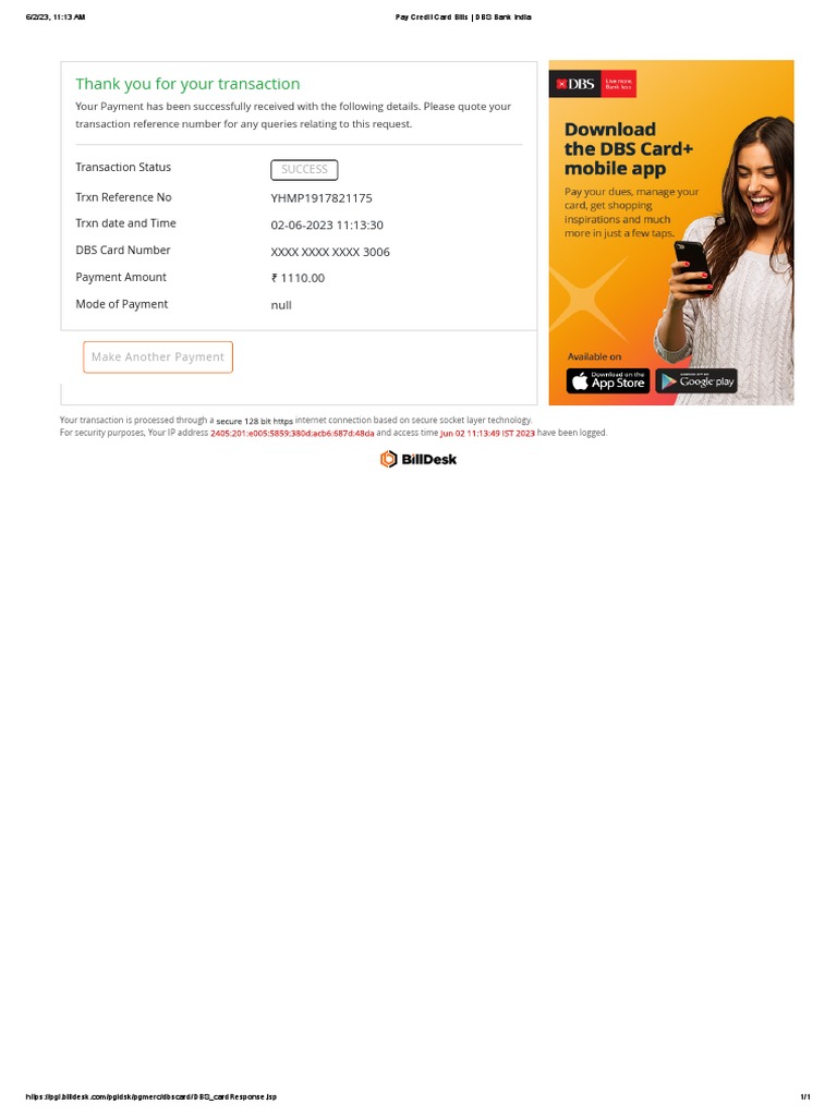 Pay Credit Card Bills Dbs Bank India Pdf