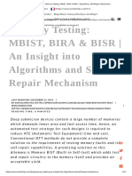 Memory Testing - MBIST, BIRA - BISR - Algorithms, Self Repair Mechanism