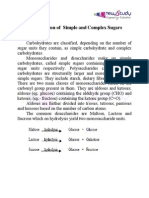 Classification of Simple and Complex Sugars