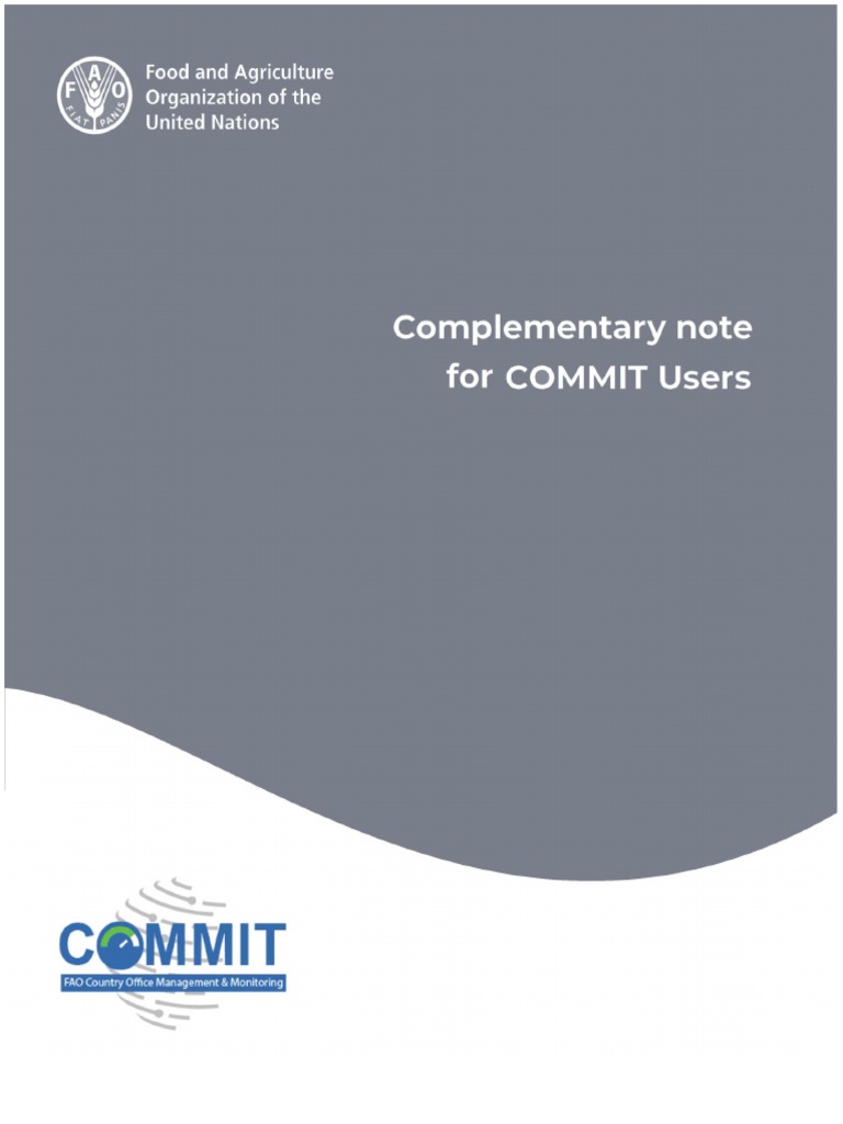 Complementary Note For COMMIT Users - FINAL | PDF | Information | Food ...