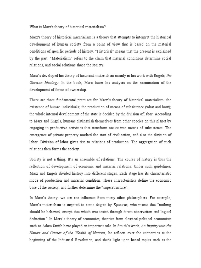 Understanding Marx's Historical Materialism | PDF | Karl Marx | Materialism