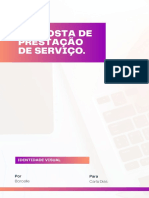 Proposta de prestação de serviço simples roxo e preto Documento A4