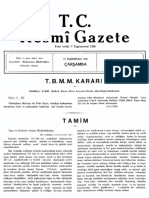 Esmî Gazete: T. B. M. M. Kararı