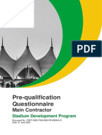 Pre-Qualification Questionnaire Main Contractor