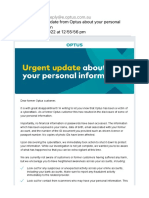 Urgent Update From Optus About Your Personal Information