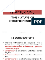 Chapter One: The Nature of Entrepreneurship
