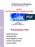 AGOA Benefit and Rules of Origin