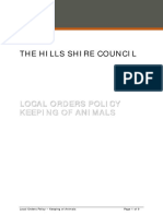 Local Orders Policy - Keeping of Animals