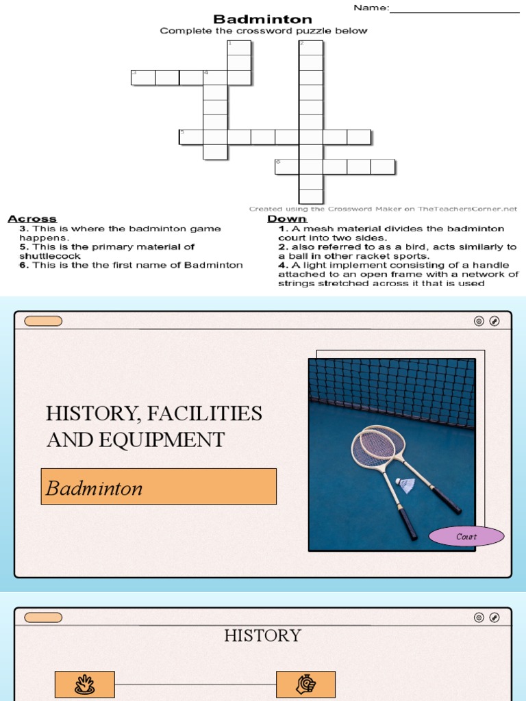 Lesson 1 Introduction To Badminton Pdf
