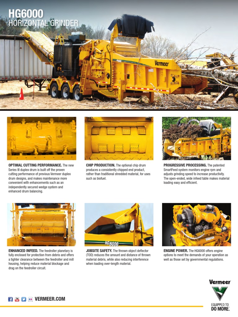 Hg6000 Horizontal Grinder Spec Sheet | PDF | Mill (Grinding) | Horsepower