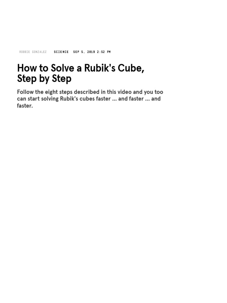 How To Solve A Rubik's Cube, Step by Step - WIRED | PDF