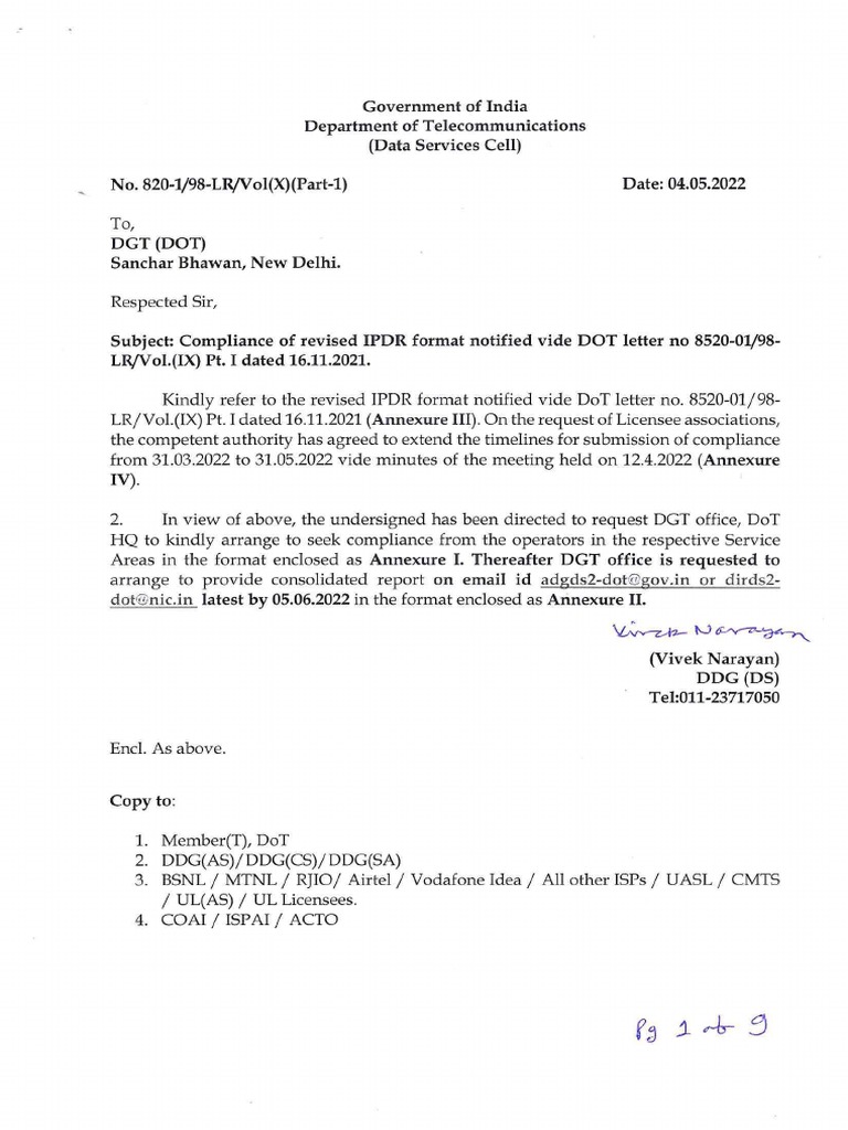 Compliance of ipdr pdf ip address internet