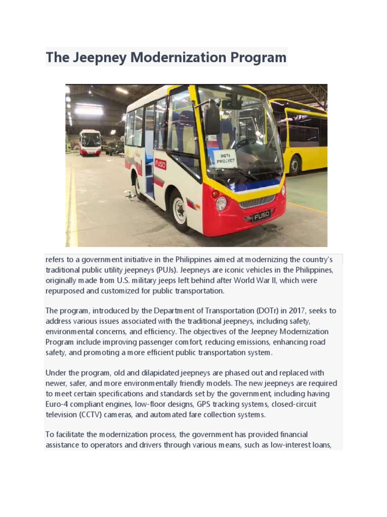Jeepney Modernization | PDF