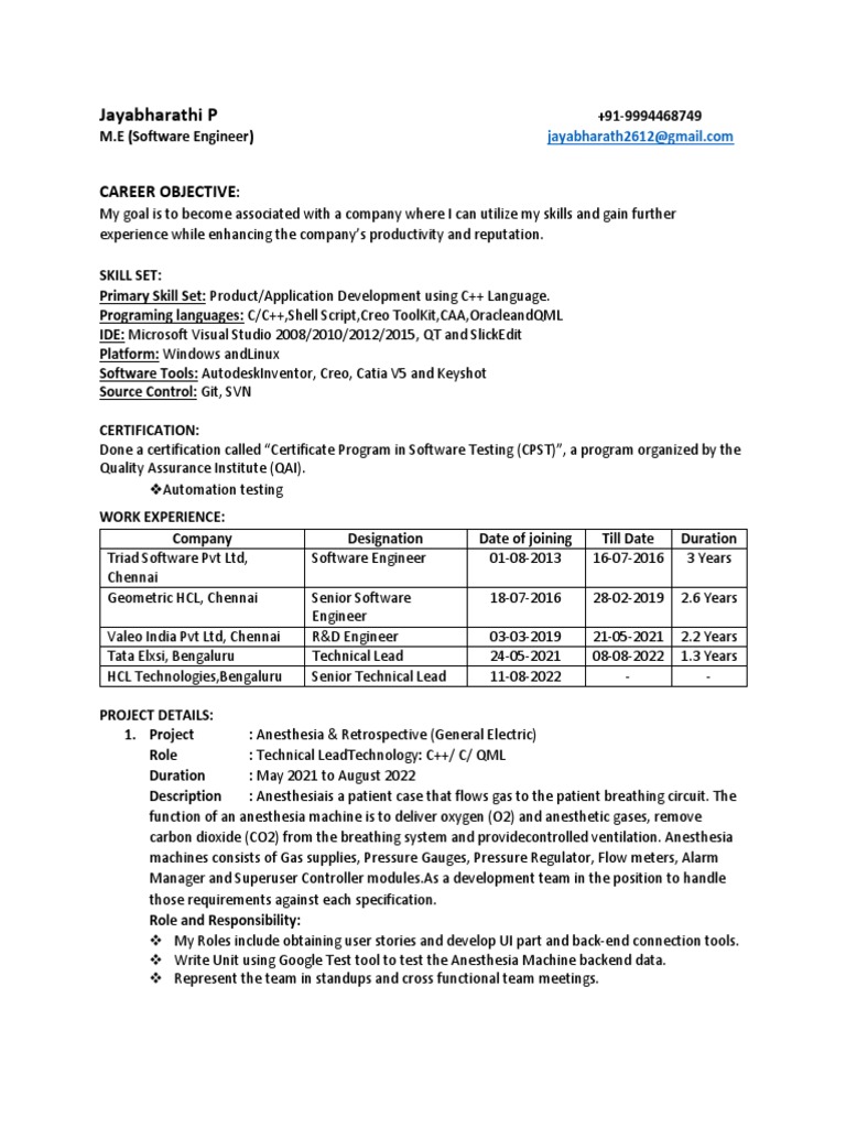 C++ Software Engineer Resume Summary | PDF | Computer Aided Design ...