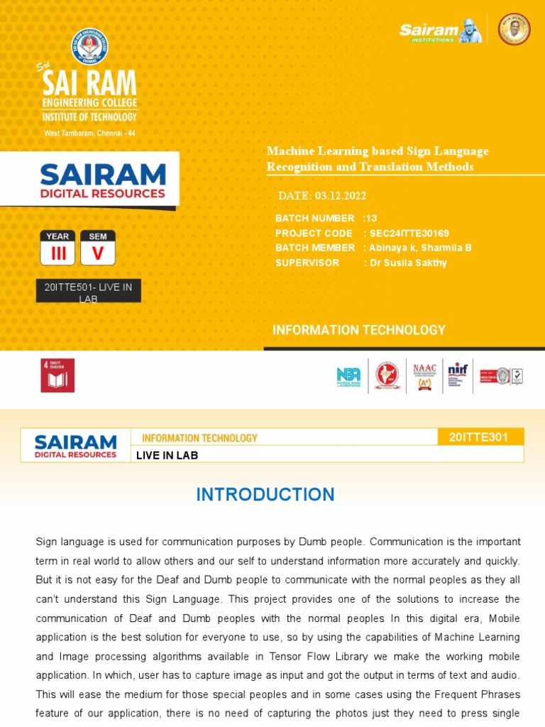5th sem final review pdf sign language machine learning