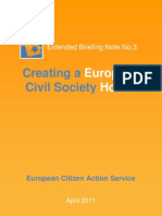 Extended Briefing Note No.3: Creating A European Civil Society House