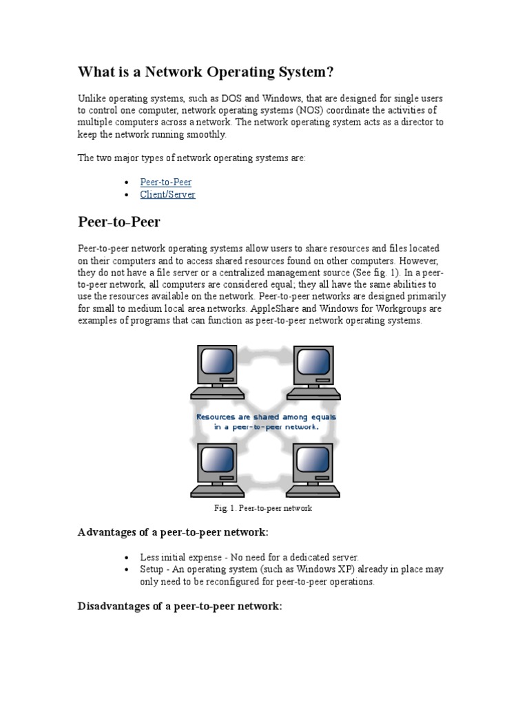 What Is A Network Operating System | Download Free PDF | Peer To Peer ...