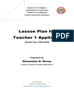 Lesson Plan For Application