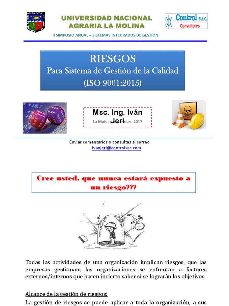 Riesgos y Oportunidades en ISO 9001:2015 | PDF | Análisis de Riesgo y ...