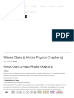 Waves Class 11 Notes Physics Chapter 15 - Learn CBSE