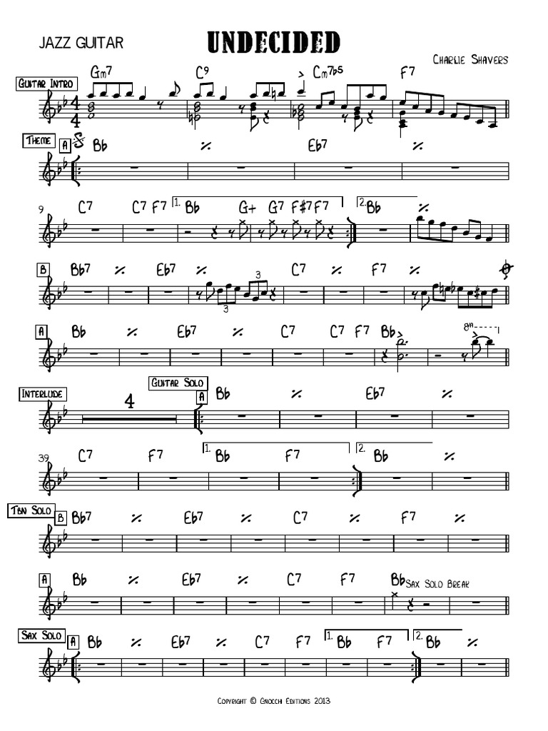 Undecided (Sextet) Jazz Guitar | PDF | Jazz | Guitars