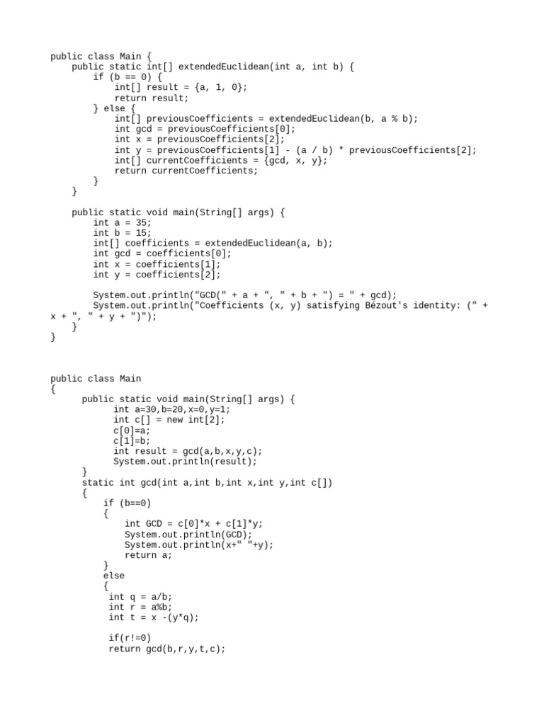 Extended Euclidean Algorithm | PDF