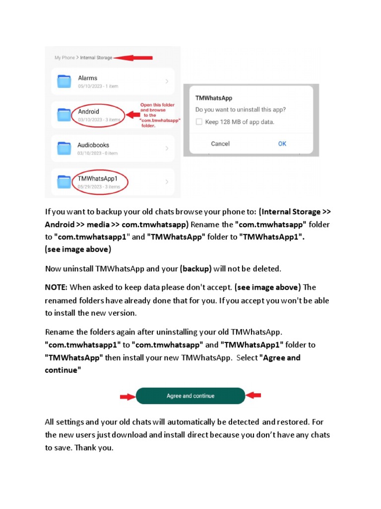 Backup and Install TMWhatsApp Guide PDF Teaching Methods