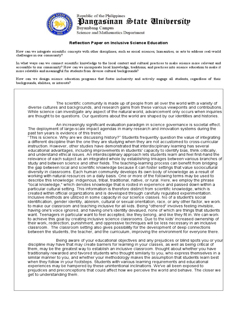 Inclusive Science Education Strategies | PDF | Science | Science Education