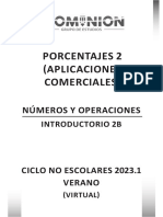 Números y Operaciones - Introductorio 2B - Porcentajes 2 - Clase
