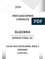 Álgebra - Repaso Final 2A - Inecuaciones Lineales - Clase
