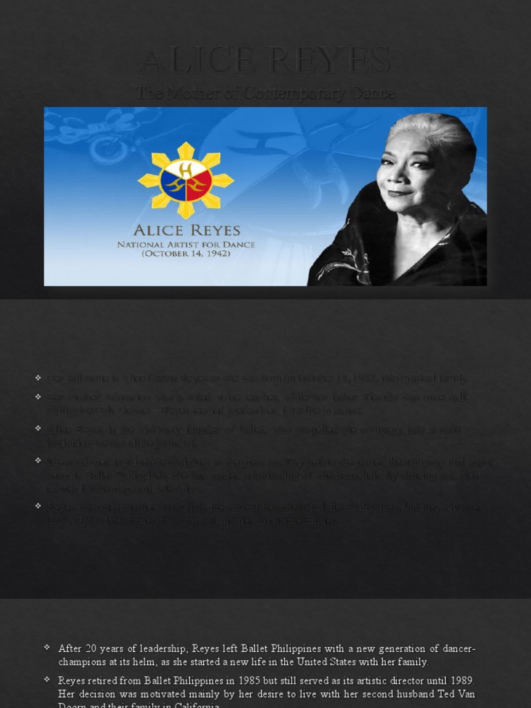 Alice Reyes: Dance Pioneer | PDF | Theatre | Dances