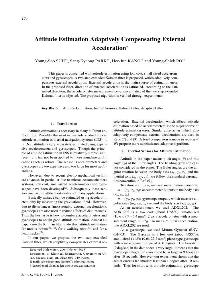 Paper 1 PDF Inertial Navigation System Kalman Filter