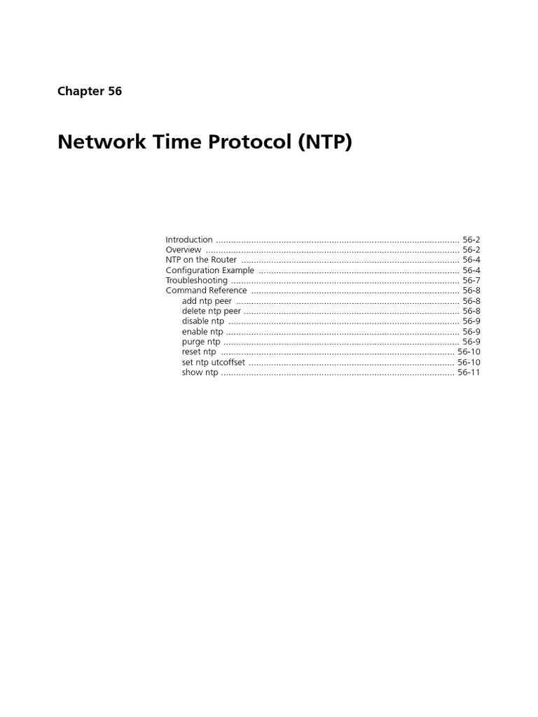 Network Time Protocol (NTP) PDF Router Computer Network