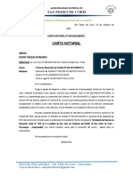 Carta Notarial N 005-2020, Comunico Resolución de Contrato - Tunque