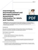 Psychological Psychoeducational Neuropsychological Assessment Information For Adults Families 1