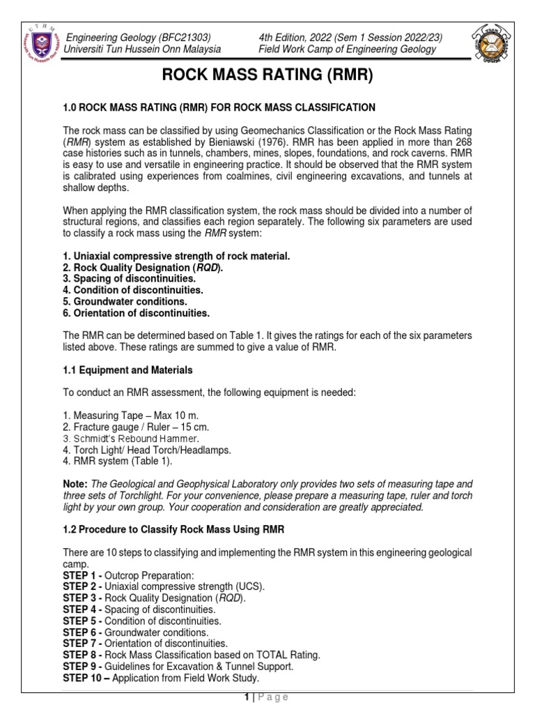 Rmr For Geological Trip 4th Edition Pdf Physical Sciences Materials