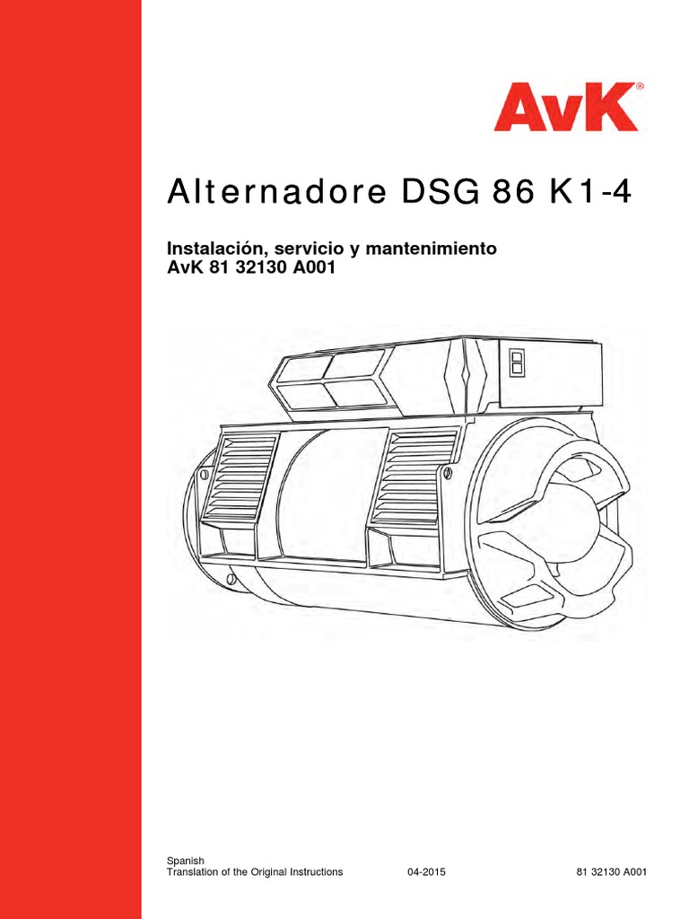 Alternador AVK - DSG 86 K1-4 Instalacion Servicio y Mantenimiento | PDF ...