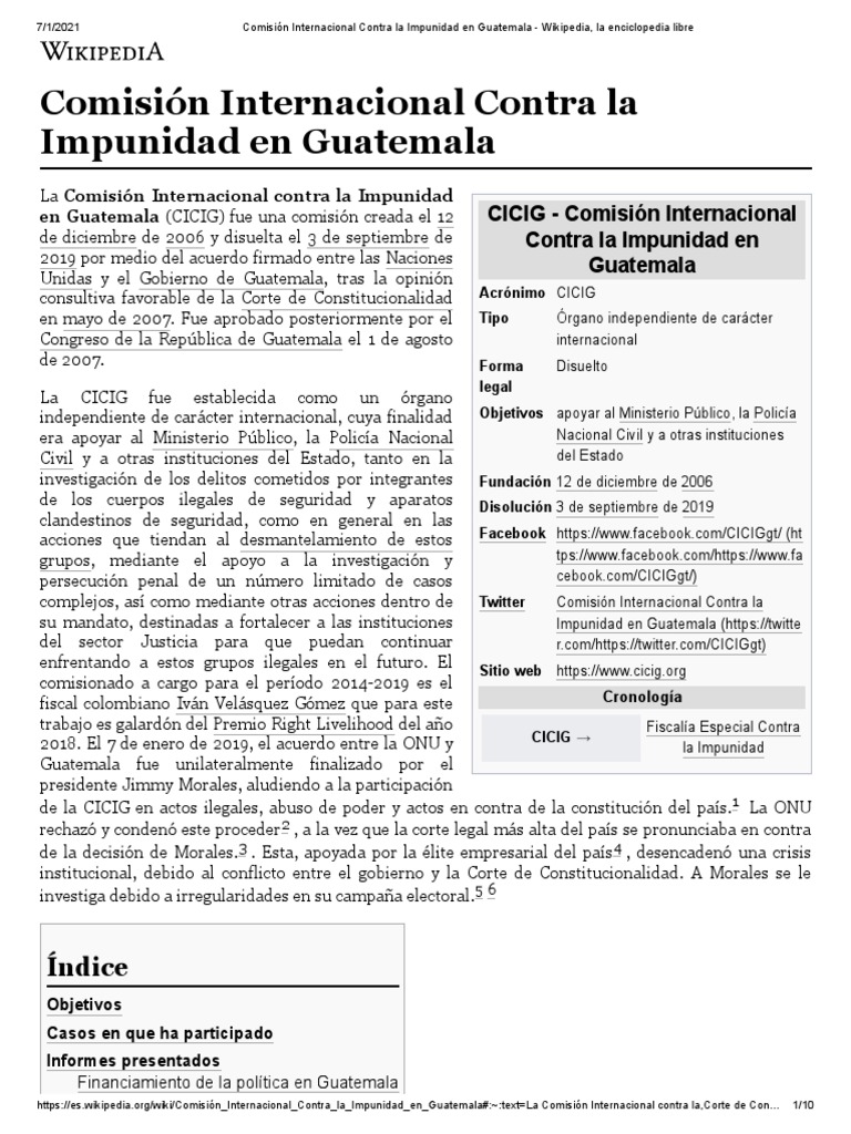 Historia y funciones de la CICIG en Guatemala | PDF | Gobierno | Guatemala