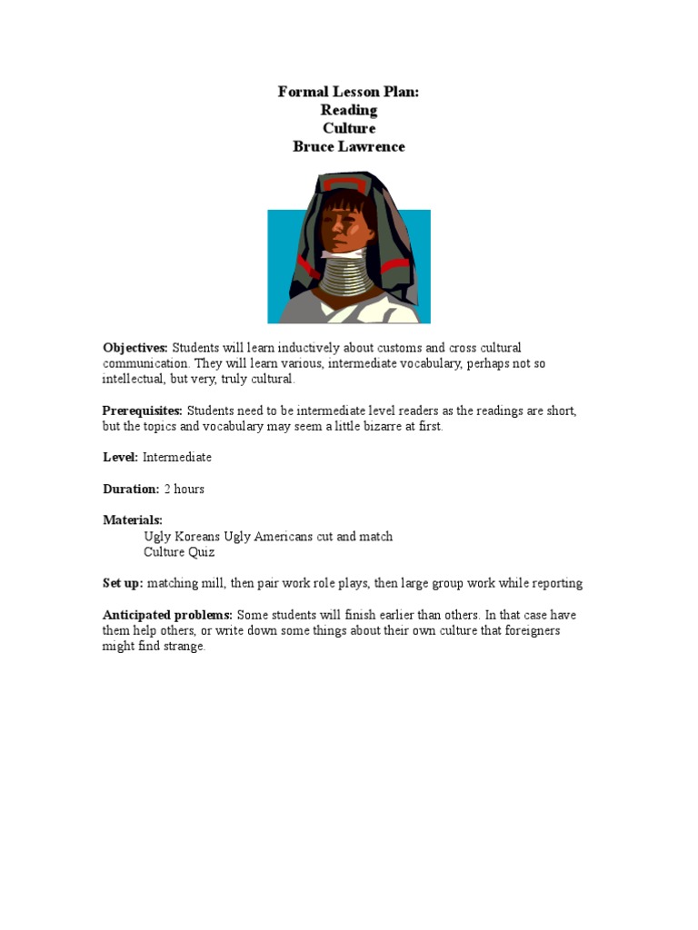 Cross-Cultural Communication Lesson Plan | PDF | Foreign Language Studies