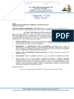 AVISO PROTOCOLIZACION DE DOCUMENTO Proveniente